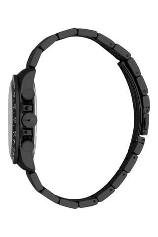 Montre à quartz en acier - Chronographe - Noir