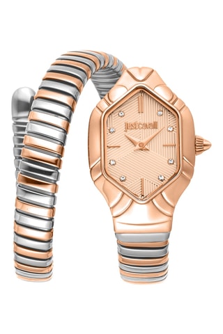 Stalen Quartz Horloge - Zilverkleurig en Roségoudkleurig
