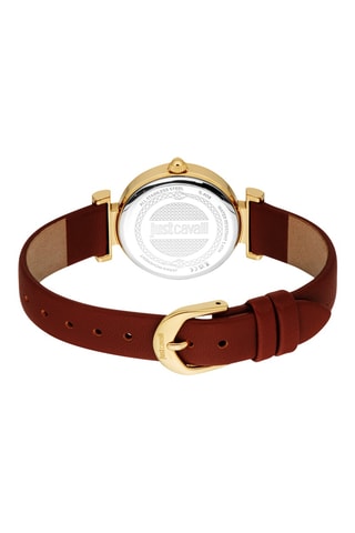 Montre à quartz en cuir - Marron et doré