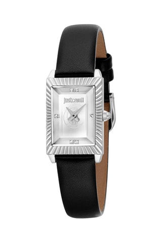 Montre à quartz en cuir - Noir et argenté