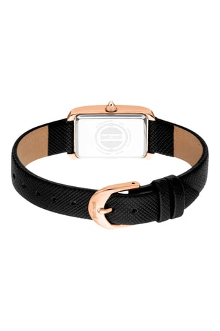 Montre à quartz en cuir - Noir et doré rose