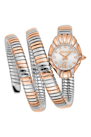 Stalen Quartz Horloge - Zilverkleurig en Roségoudkleurig