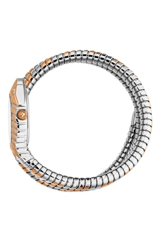 Stalen Quartz Horloge - Zilverkleurig en Roségoudkleurig