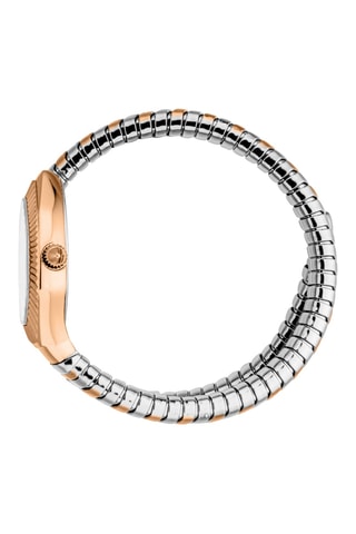 Stalen Quartz Horloge - Zilverkleurig en Roségoudkleurig