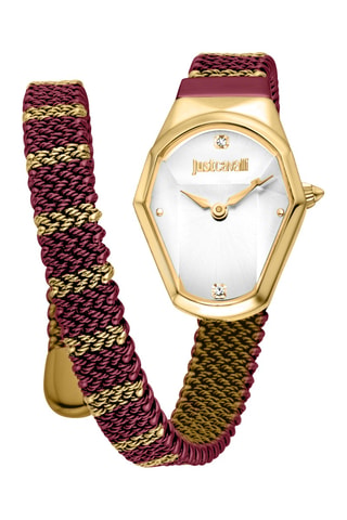 Stalen Quartz Horloge - Bordeauxrood en Goudkleurig