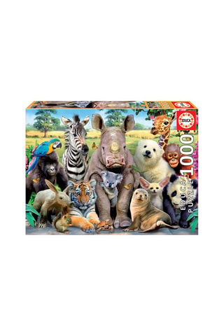 Puzzle photo de classe animaux sauvages - 1000 pièces - Dès 14 ans