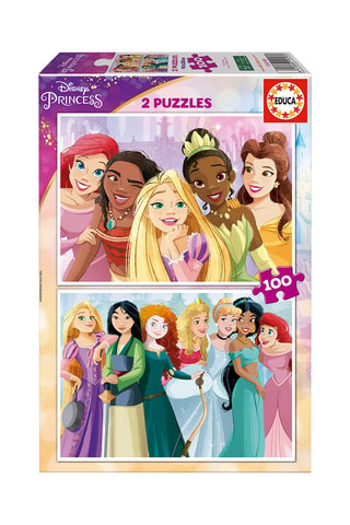 2 puzzles Princesses Disney - 2 x 100 pièces - Dès 6 ans