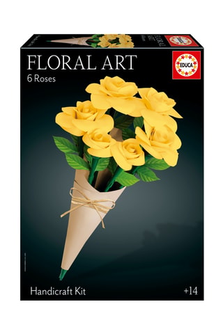 Kit de loisirs créatifs pour réaliser un bouquet de 6 roses jaune - Dès 14 ans