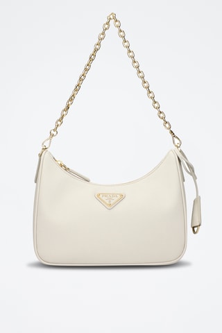 Sac porté épaule en cuir - Beige - Prada