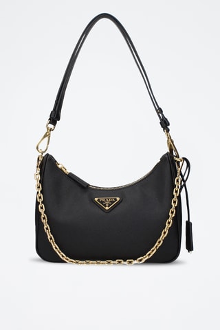 Sac porté épaule en cuir - Noir - Prada
