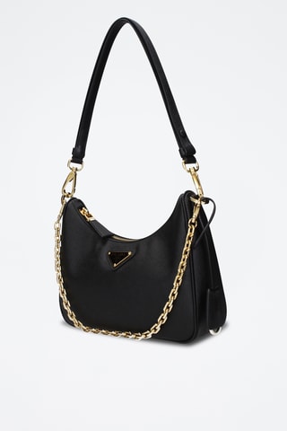 Sac porté épaule en cuir - Noir - Prada