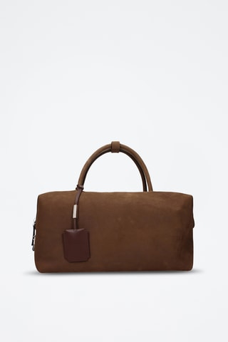 Sac de voyage en cuir - Marron - 33,5 cm - Max Mara