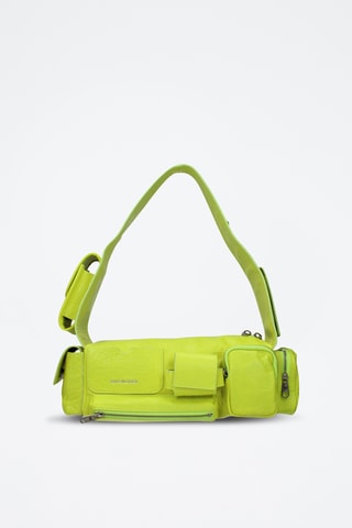 Sac porté épaule en cuir de mouton - Vert fluo - Balenciaga
