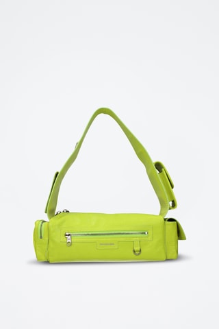 Sac porté épaule en cuir de mouton - Vert fluo - Balenciaga
