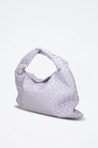 Sac porté épaule en cuir - Gris clair - Bottega Veneta