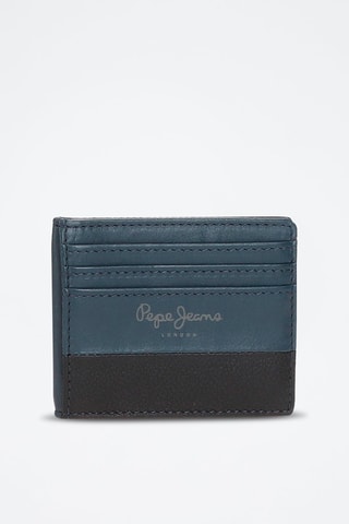 Porte-cartes en cuir Dual - Bleu