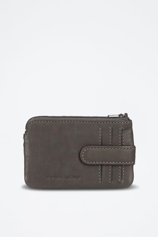 Portefeuille en cuir Max - Bleu et gris