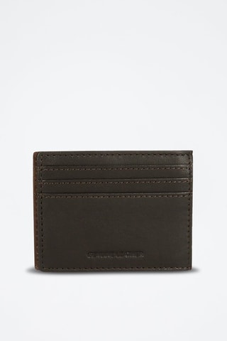 Porte-cartes en cuir Jim - Marron et noir