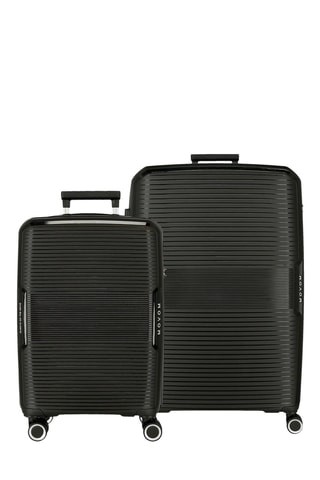 Valise cabine et valise semaine Wood (S/M) - 55/68 cm - Noir