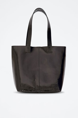 Sac porté épaule en cuir verni Maeva - Noir