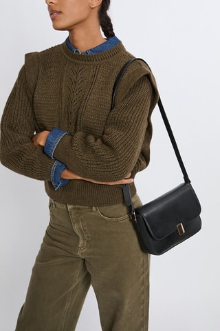 Sac bandoulière en cuir Nina - Noir