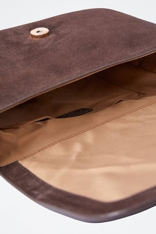 Sac bandoulière en nubuck Nina - Marron foncé