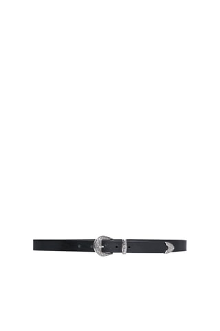 Ceinture en croûte de cuir - Noir
