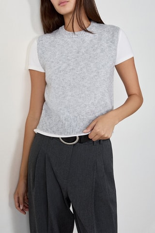 Pull sans manches Gigi - Gris chiné