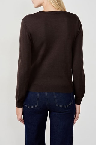 Pull en laine Laisa Rond - Marron foncé