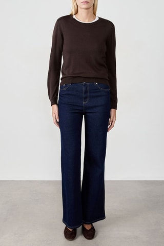 Pull en laine Laisa Rond - Marron foncé