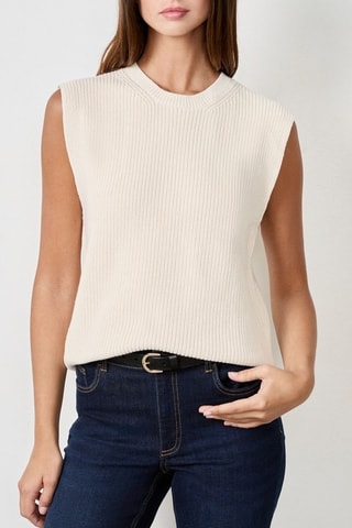 Pull sans manches Timeless Summer - Ecru