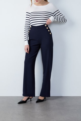 Pantalon taille haute Jimo - Bleu nuit