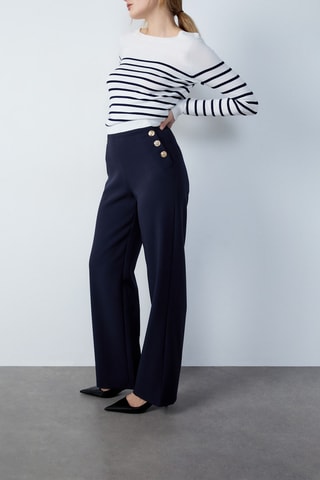 Pantalon taille haute Jimo - Bleu nuit