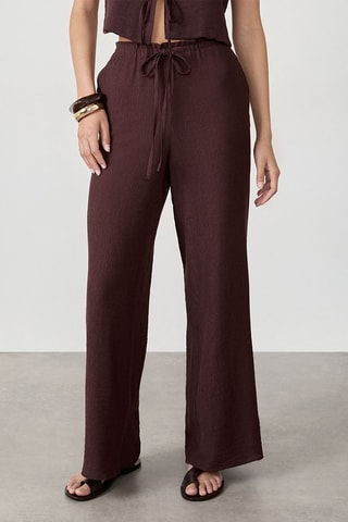 Pantalon taille haute Elon - Marron