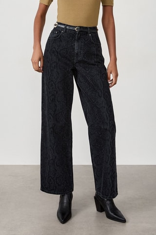 Jean taille haute Bamba Imp Gd - Noir