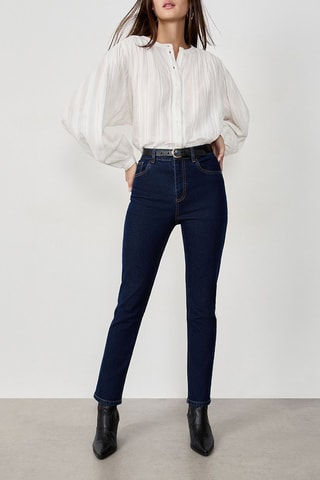 Jean taille haute Dlim - Bleu nuit