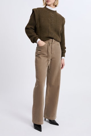 Jean taille haute A Dona - Taupe