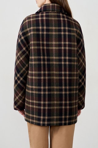 Manteau en laine A Masha Crx - Vert foncé et marron clair
