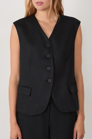 Veste sans manches en lin Timeless Summer - Noir