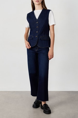 Veste sans manches en jean Alex - Bleu marine