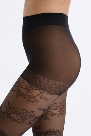 Collant Fleuris Show - Noir