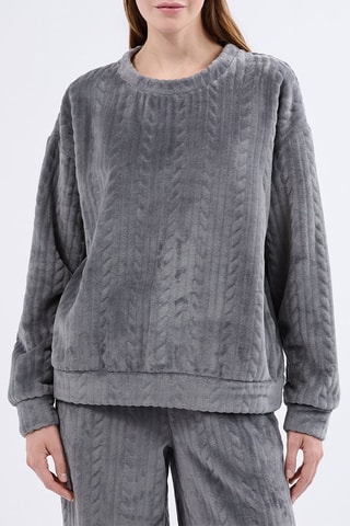 Sweat de pyjama en velours Matilda - Anthracite
