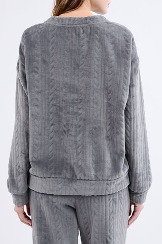 Sweat de pyjama en velours Matilda - Anthracite