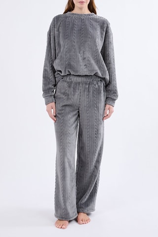 Sweat de pyjama en velours Matilda - Anthracite