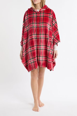 Kimono de pyjama à capuche Monica - Rouge