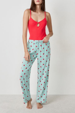 Pantalon de pyjama Caprese - Vert et blanc