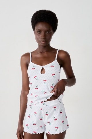 Short de pyjama Cherry - Blanc