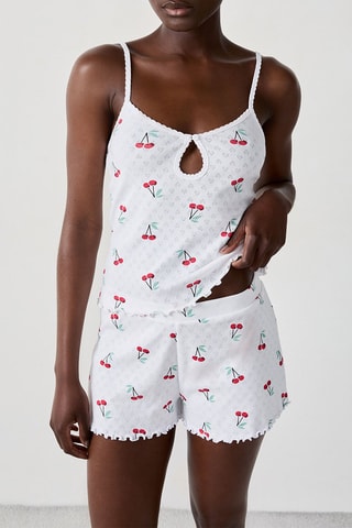 Short de pyjama Cherry - Blanc