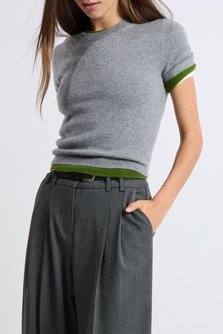 Top en cachemire Louise - Gris chiné