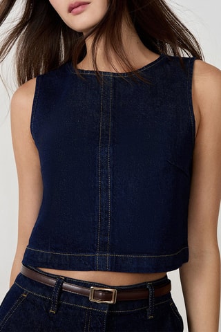 Top en jean Dity - Bleu